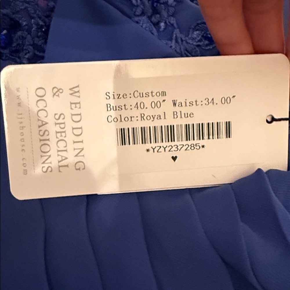JJ’S house Royal Blue A-Line Sequins Chiffon maxi Dress Size:XL - Picture 16 of 16